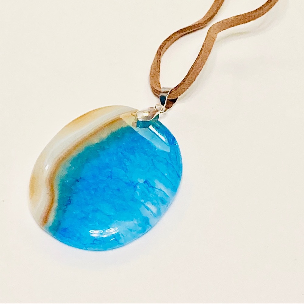 TAKE ME WITH YOU Blue Druse Quartz Agate Necklace